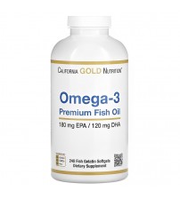 Омега 3 California Gold Nutrition Omega-3 Premium Fish Oil 1000mg 240caps